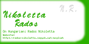 nikoletta rados business card